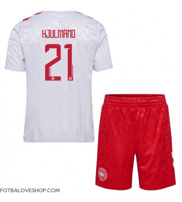 Dánsko Morten Hjulmand #21 Dětské Venkovní Dres ME 2024 Krátký Rukáv (+ trenýrky)